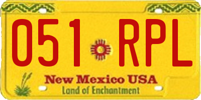 NM license plate 051RPL