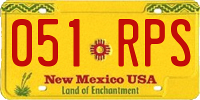 NM license plate 051RPS