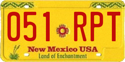 NM license plate 051RPT