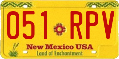 NM license plate 051RPV
