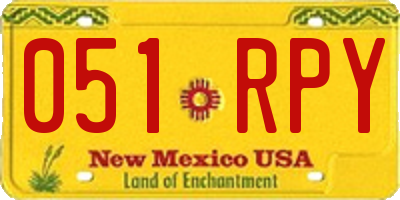 NM license plate 051RPY