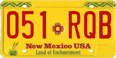 NM license plate 051RQB
