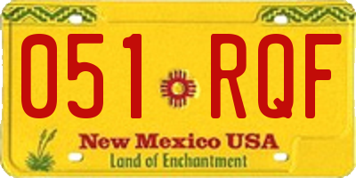 NM license plate 051RQF