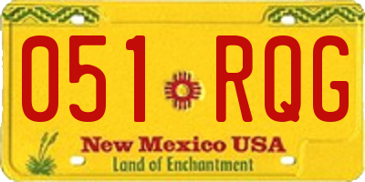 NM license plate 051RQG