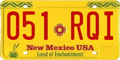 NM license plate 051RQI