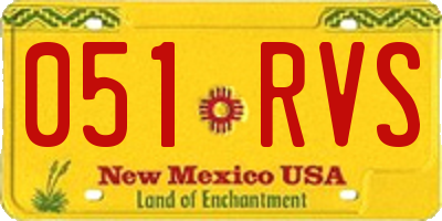 NM license plate 051RVS