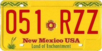 NM license plate 051RZZ