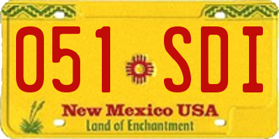 NM license plate 051SDI
