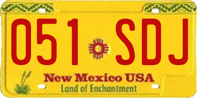NM license plate 051SDJ
