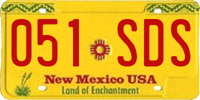 NM license plate 051SDS