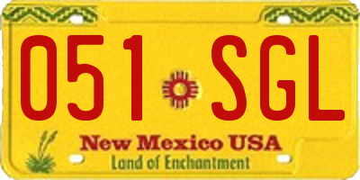 NM license plate 051SGL