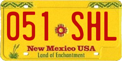 NM license plate 051SHL