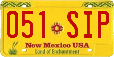 NM license plate 051SIP