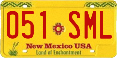 NM license plate 051SML