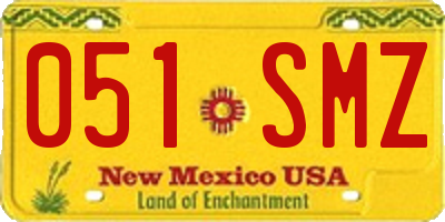 NM license plate 051SMZ