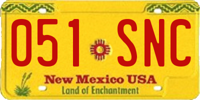 NM license plate 051SNC