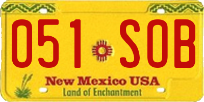 NM license plate 051SOB