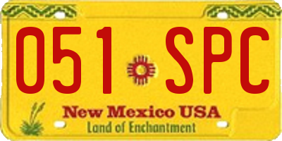 NM license plate 051SPC