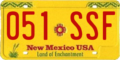 NM license plate 051SSF
