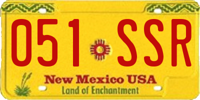 NM license plate 051SSR