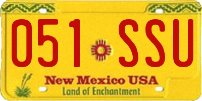 NM license plate 051SSU