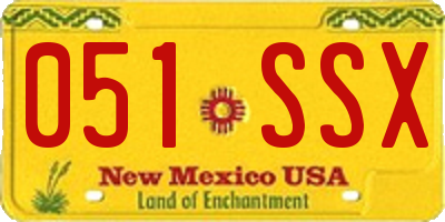 NM license plate 051SSX