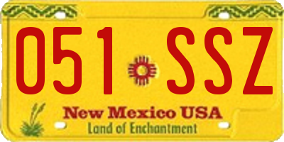 NM license plate 051SSZ