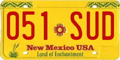 NM license plate 051SUD