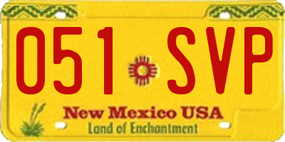 NM license plate 051SVP