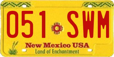 NM license plate 051SWM