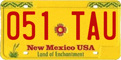 NM license plate 051TAU