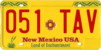 NM license plate 051TAV