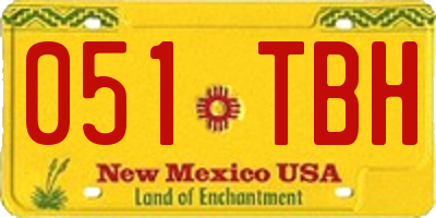 NM license plate 051TBH