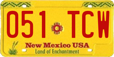 NM license plate 051TCW