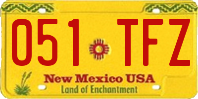 NM license plate 051TFZ