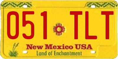 NM license plate 051TLT