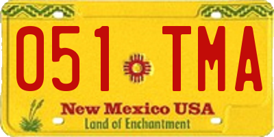 NM license plate 051TMA