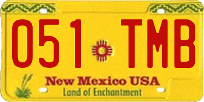 NM license plate 051TMB