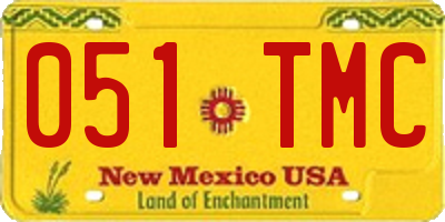 NM license plate 051TMC