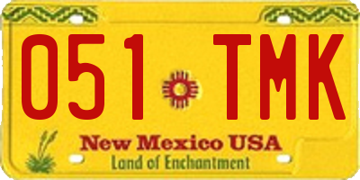 NM license plate 051TMK