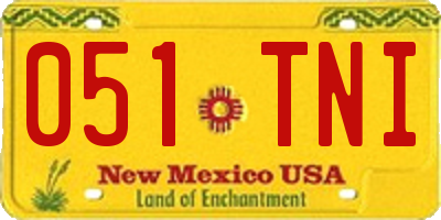 NM license plate 051TNI