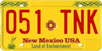NM license plate 051TNK