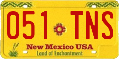 NM license plate 051TNS