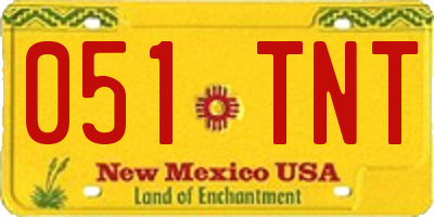 NM license plate 051TNT