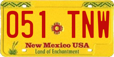 NM license plate 051TNW