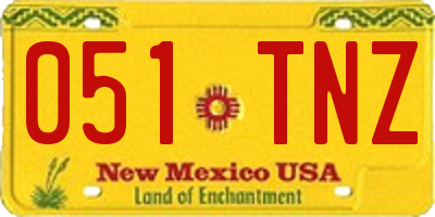 NM license plate 051TNZ