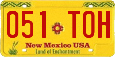 NM license plate 051TOH