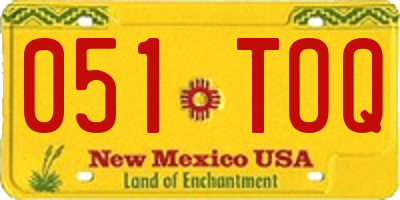 NM license plate 051TOQ