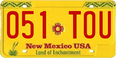 NM license plate 051TOU
