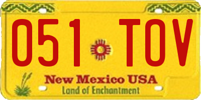 NM license plate 051TOV